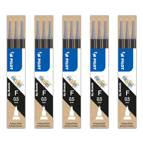 PILOT Set of 5 Sets of 3 FriXion Point Refills (BLS-FRP5) Fine Tip Blackaa