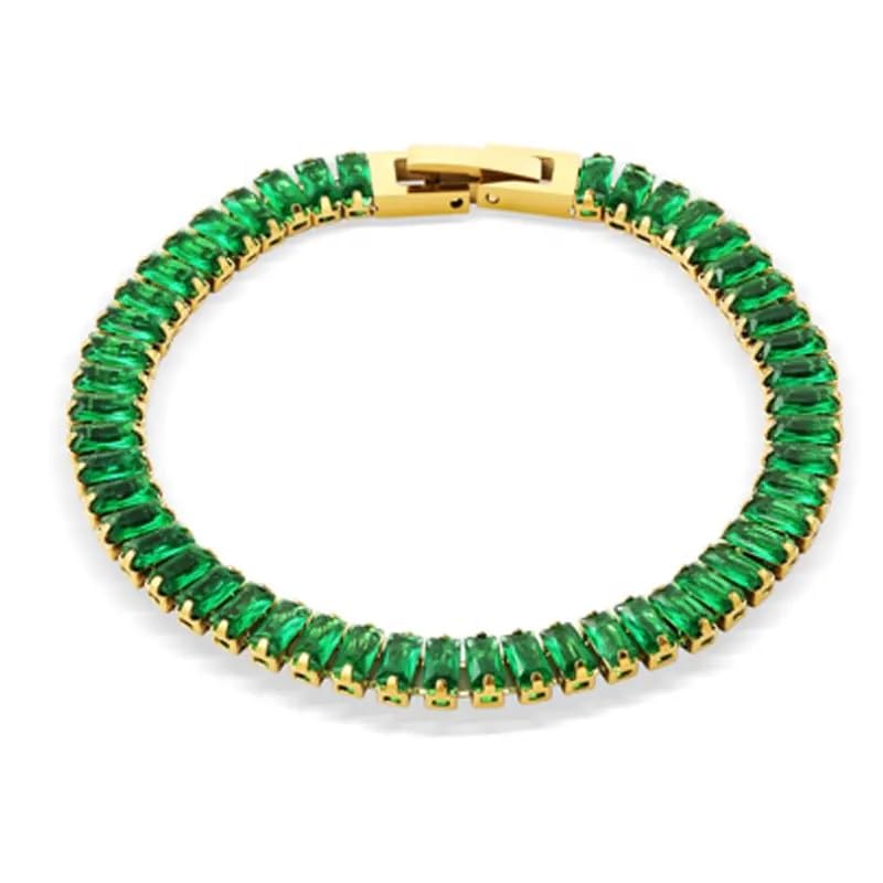 MEENAZ Diamond bracelet for woman Fashion Tennis Bracelet for Women & Girls | Wrist Band | Hand Cuff | Adjustable Fancy |Stylish | Birthday Gift | Aesthetic Jewellery | Accessories emerald green