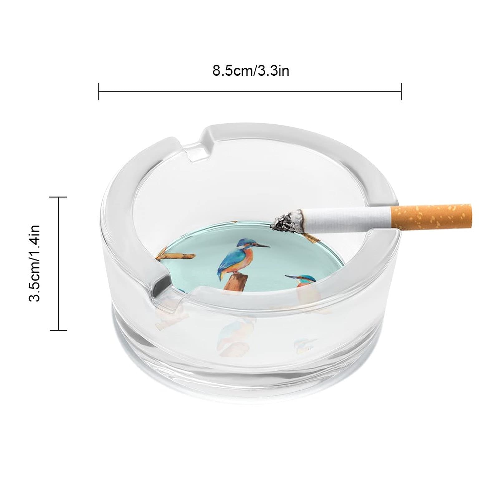 Watercolor Kingfisher Funny Round Crystal Ashtray Cigarettes And Cigars Ash  Tray Holder Case Indoor Outdoor Decor : Amazon.nl: Health & Personal Care