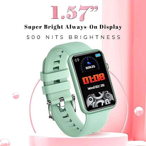Image of GIZMORE Slate 1.57 inch AOD Display | AI | Sports Modes | SpO2, BT Calling Smartwatch (Green)