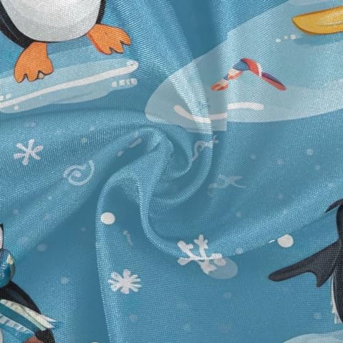 Wajiw 60 Inch Indoor Outdoor Round Tablecloth with Umbrella Hole and Zipper Waterproof Patio Table Cover for Camping Dining Room Party Outdoor Picnic,Penguins