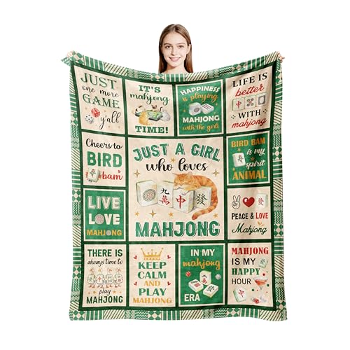 Xutapy Mahjong Gifts Blanket 60’’X50’’, Mahjong Gifts for Women