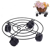 Morbuy Sottovaso Con Ruote In Metallo Per Piante - Portavaso Da Giardino Con Ruote Girevoli 360°, 30 Cm, Bianco, Carico Max 65 Kg