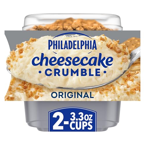 Philadelphia Cheesecake Crumble Dessert, 2 Pack, for Easy Desserts and On-the-Go Snacking, Original, No Artificial Preservatives, Flavors or Dyes, 6.6 oz