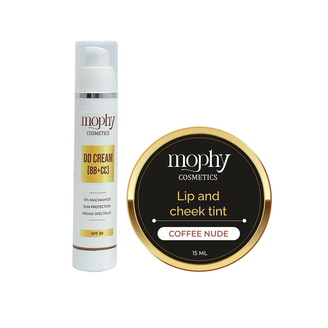 Mophy DD Cream (BB+CC) Sun Protection Broad Spectrum-SPF 30 & Lip Chick Tint (2 Items in the set) (DD Cream + Coffee Nude Lip & Chick Tint)-image-49