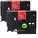 Produktbild NEOUZA TZ-435 TZe-435 Schriftbandkassette für Brother P-Touch, laminiert, 12 mm x 8 m, Weiß auf Rot, 2 Stück