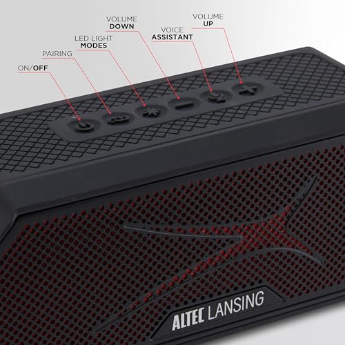 Image of Altec Lansing Magnetic Bluetooth Speaker HYDRAJOLT 2.0, Waterproof IP67, 12W Output Power, 16H Battery, Multicolor LED, 100ft Wireless Range, Voice Assistant, USB-C Quick Charge