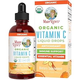 MARYRUTH'S Organic Vitamin C Supplement | Liquid Vitamin C Liquid Drops for Adults & Kids | Immune Support Supplement for Overall Health | Vegan | Non-GMO | Gluten Free | 4 Fl Oz