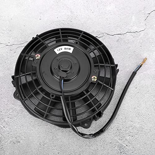 Ventola Sottile da 7 Pollici Ventola di Raffreddamento del Radiatore Elettrica Push Pull Thermo 12V con Kit di Montaggio Universale Nero