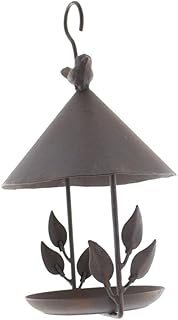 MARMERDO Alimentador de pássaros decoração de papagaio alimentador de amendoim, alimentador de alimentos, alimentador de pássaros de jardim, alimentador de pássaros pendurados para uso externo, vintage, alimentador de pássaros de ferro, café, ao ar livre, alimentador de pássaros selvagens