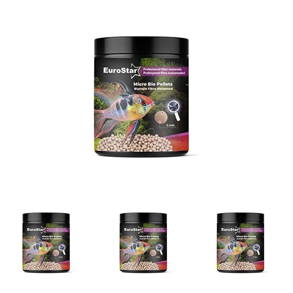 Eurostar Micro Bio Pelets Akvaryum İçin Biyolojik Filtre Temizleme Malzemesi, 1 L (4 paketi)
