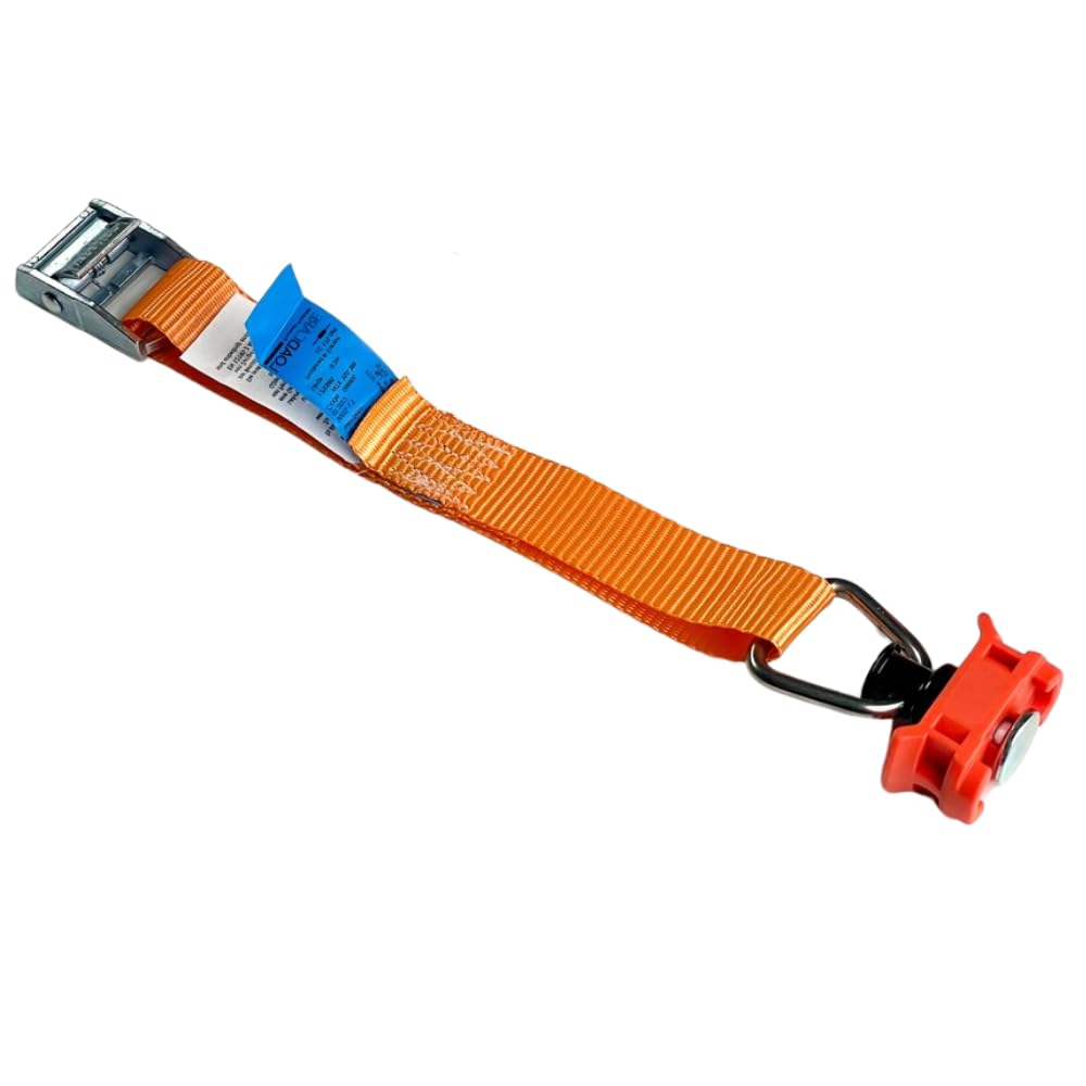 Set Di 4 Cinghie Di Serraggio A Morsetto – 175 DaN, Sgancio Rapido Per Guide Aeree, 25mm X 3800mm, Giallo Fluo