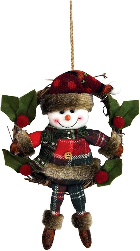 Amazon あまの Amano オブジェ クリスマス チェックリース スノーマン Awt 1792 置物 オブジェ オンライン通販