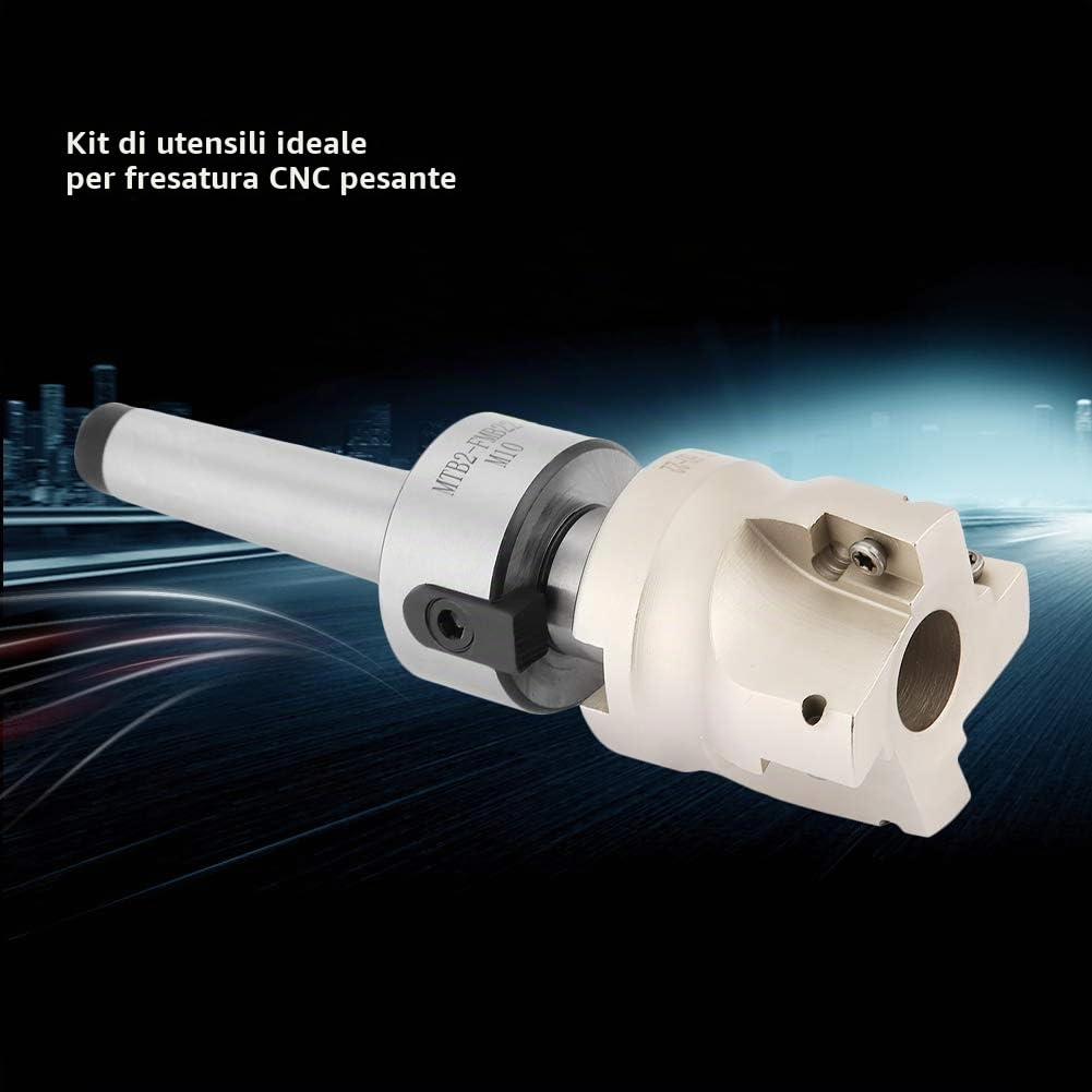 Face Mill Mt2-Fmb22 Supporto Per Fresa Frontale + 400r-50-22 Fresa Per Spugna Cnc + 10 Pezzi In Metallo Duro Apmt1604