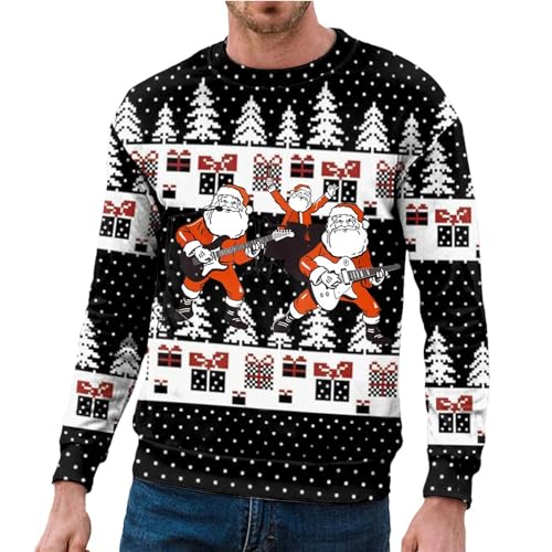 Weihnachtspullover Herren Lustig, Ugly Christmas Sweater Unisex 3D...