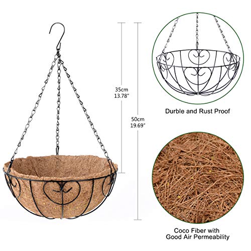 Inqcmy Artificial Hanging Flowers In Basket For Patio Lawn Garden Decor,12 Inch Coconut Lining Hanging Baskets With Artificial Daisy Flowers For The Decoration Of Outdoors And Indoors (Purple) #TOP5