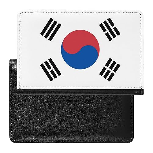 Porta passaporto con logo della Corea del Sud sottile organizer per documenti da viaggio con scomparto per carte di credito per donne e uomini Stile: Taglia unica MHXYZHW