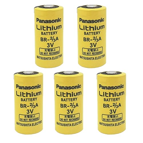 RUNAAJA (5-Pack) BR-2/3A 1600mAh 3.0V Non-Rechargeable Lithium Battery Replacement for Panasonic BR-2/3A FANUC A98L-0031-0006
