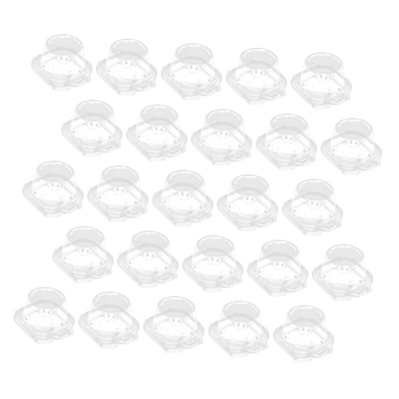 FELTECHELECTR 25Pcs Individual Clear Cupcake Containers Transparent Muffin Packing Boxes for Bakery Family Use for Transporting Egg Tarts Desserts