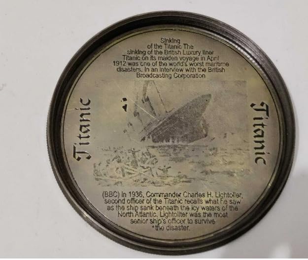 Brújula Náutica Vintage de Latón con Tapa Estilo Antiguo miniatura 4