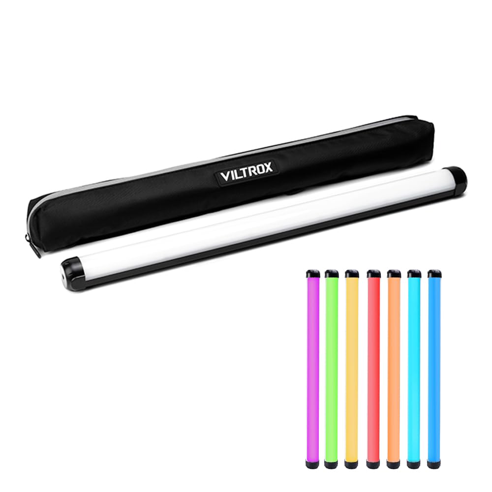 K60 - Tubo de luz LED RGB de 20 W, tubo de luz bicolor, portátil, 2500 K-8500 K, regulable, TLCI≥97 CRI≥95 con 26 efectos especiales de escena OLED, soporte de pantalla OLED con control remoto