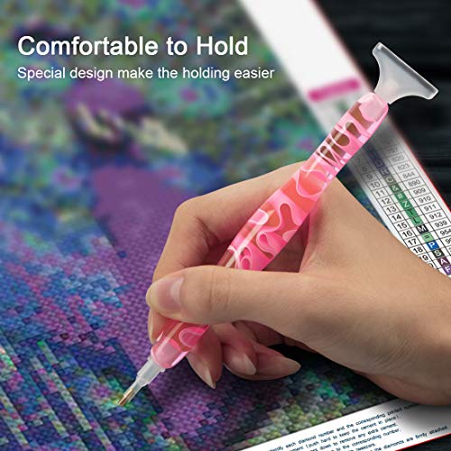 Sonsage Resin Diamond Painting Pen For Adult,Pink Curvy Body Pen Diamond Art Accessories Kits,5D Diy Acrylic Applicator Accessories Gem Jewel Wax Picker Tool #TOP2