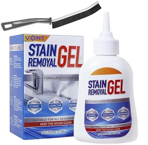 Image of VONT Mold Stain Remover Gel :Use on Washing Machine Gasket,Sink,Shower and Bathroom Grout - Front Load Washer Cleaning Solution,Heavy Duty Stain (200 ml)