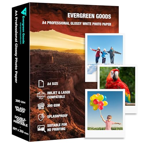 Papier photo brillant A4 pour tirages éclatants double face 200g imprimantes laser jet d'encre