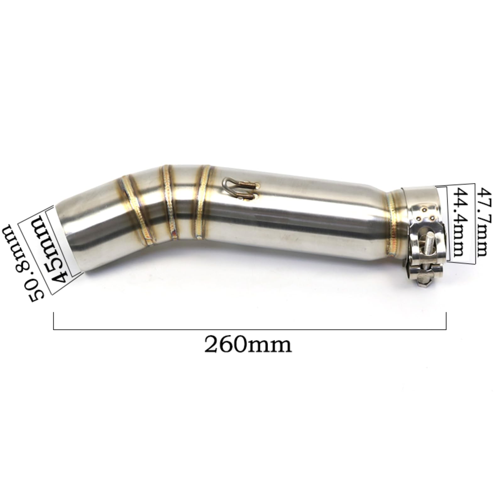 Jadeshay Tubo de escape de motocicleta, 51mm Tubo de enlace de conexión de tubo medio de escape de motocicleta para CBR500R CB500X CBR500 CB500F