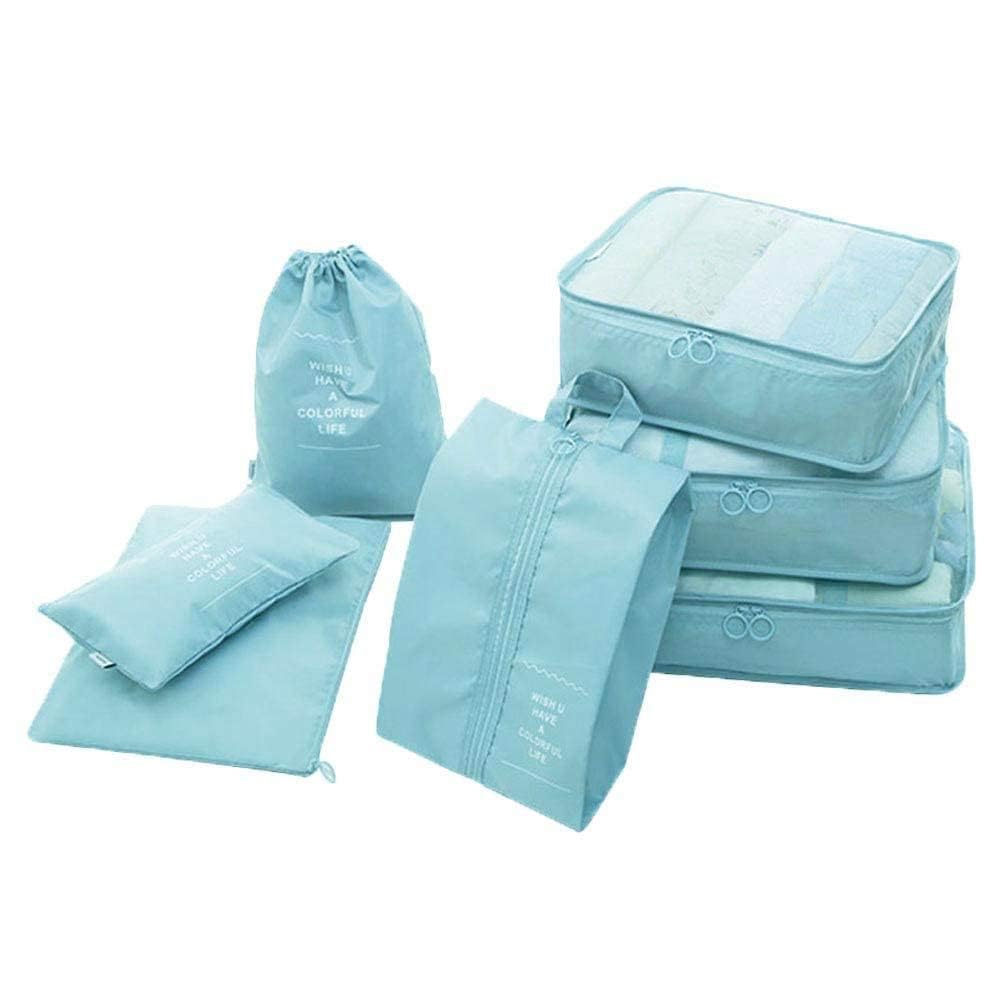 Eopzo Packing Cubes 7 Pcs Travel Luggage Packing Organizers Set with Toiletry Bag (blue)-image-10