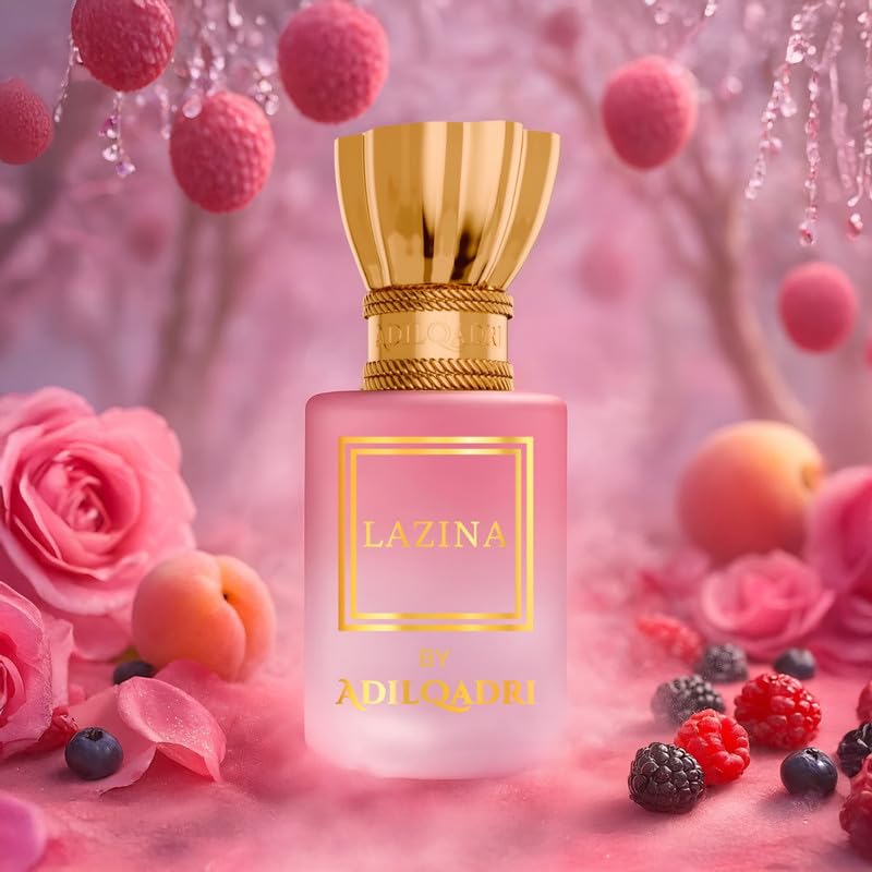 Adilqadri Lazina Attar Roll-On for Men & Women | Non-Alcoholic Long-Lasting Fragrance | Mango, Floral, Woody, Amber, Musk & Vanilla Notes | Premium Attar Perfume | 5.5ML Pack