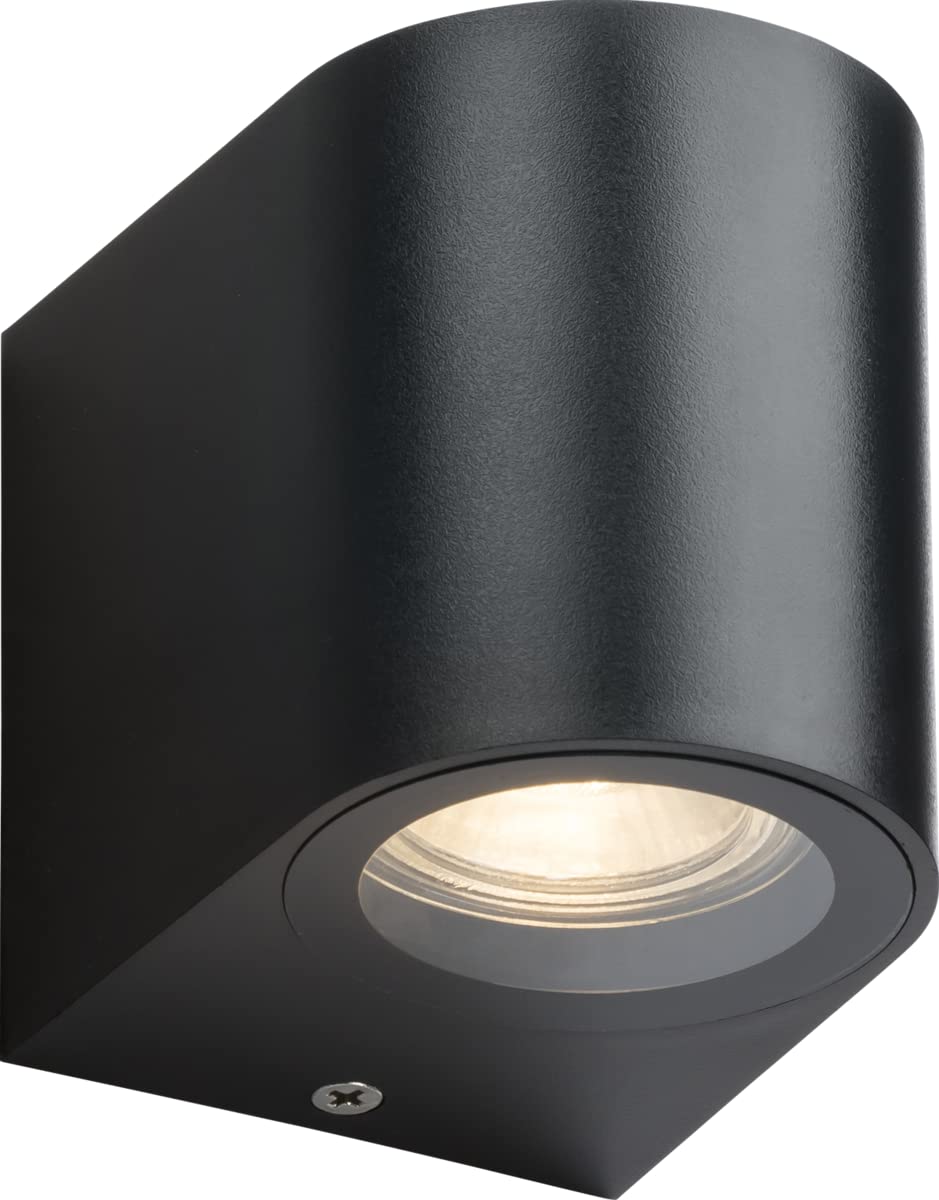Knightsbridge Black Alana - 230V Ip65 Gu10 Polycarbonate Single Wall Light