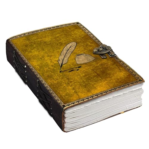 Image of DI-KRAFT Customize Diary with Name with Beautiful UV Prints | Customized Leather Writing Diary Unruled White Paper Journal Personal Notepad Sheets Daily Planner for Gifting (Pattern 13)
