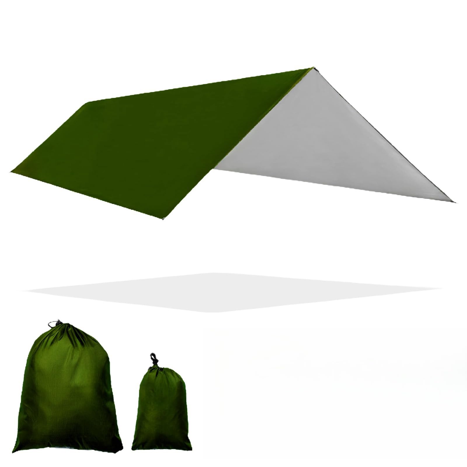 Fay Bless Rain Fly Telone da campeggio impermeabile resistente al sole leggero per amaca, con accessori multifunzionali da campeggio, colore: verde, 3 x 3 m