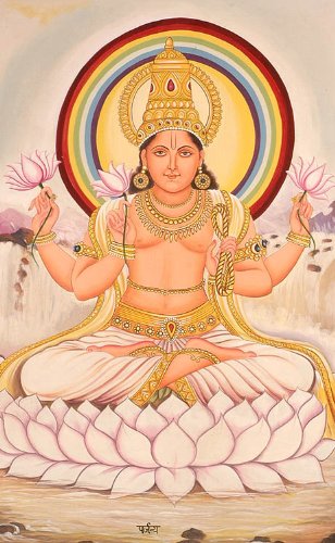 Peinture Surya art indien Parjanya déco salon feng shui coton