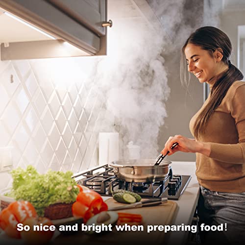 JUSJUBR Under Cabinet Lights Plug-in, 4 Pack x 12inch LED Under Cabinet Lighting, Dimmable Plug-in Light Bar for Desk, Under Kitchen Counter LED Lights with Memory Function, Cold White 6500K - Thumbnail 2