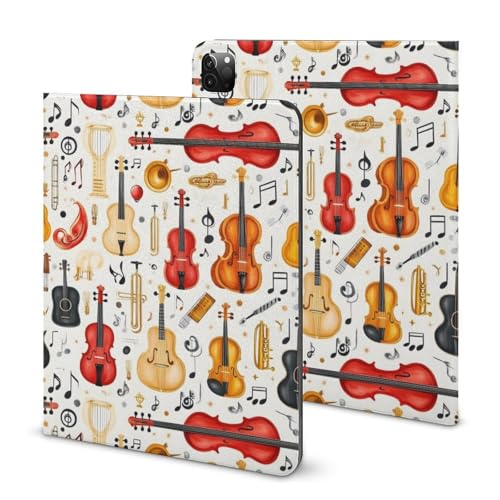 Coque iPad Pro 11 slim motif Cello vintage avec support et porte-crayon pour modèles 2018 à 2022