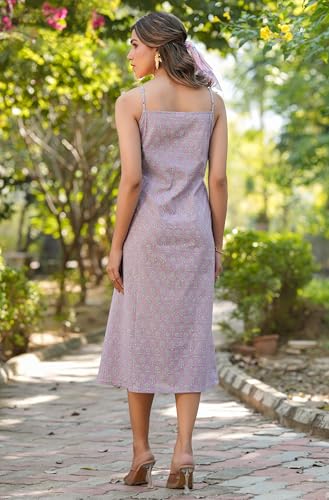Image of Janasya Women's Pure Cotton Floral Printed A-line Kurta