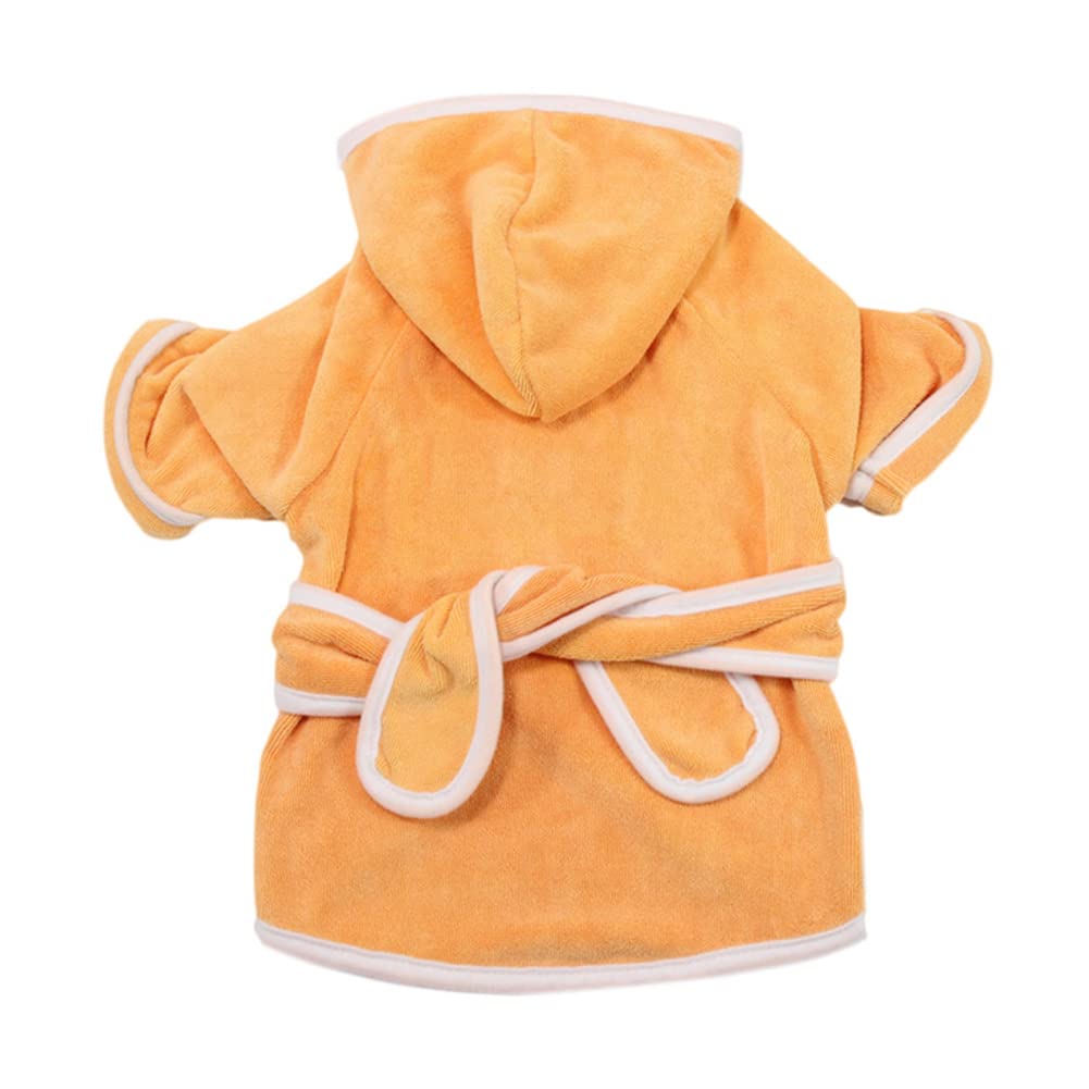 Dog Drying Coat Bathrobe Towel Warm Cat Pajamas Dressing Gown Microfiber Quickly Absorb Moisture Pet Bathrobe Fast Drying Dog Cat Puppy Towelling Robe Super Absorbent Pet Dog Bath Robe Towel Orange L — image 1