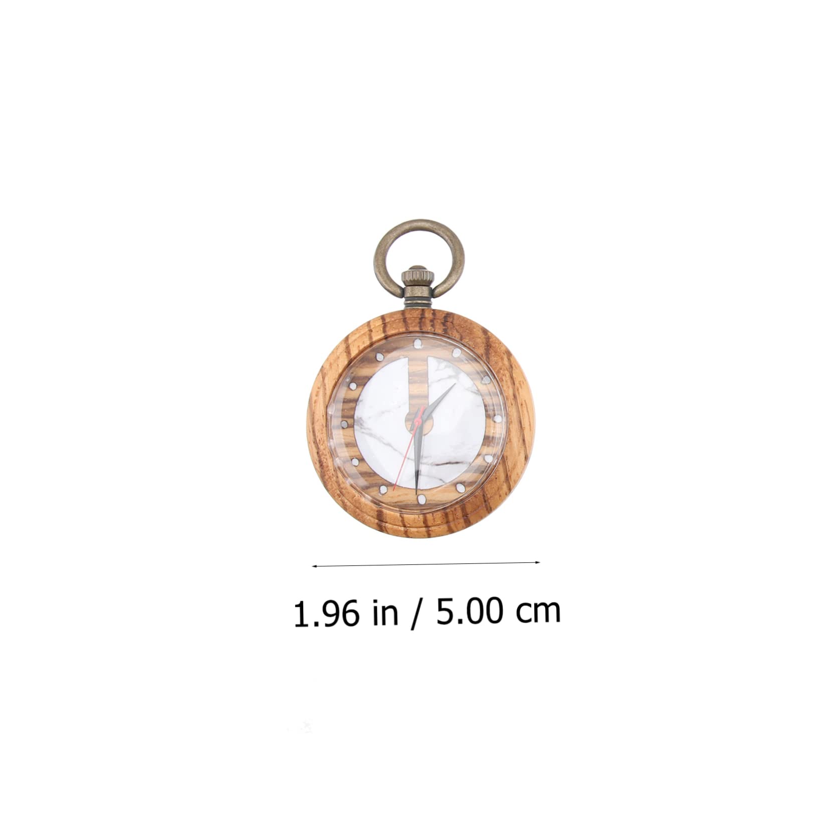 SHERCHPRY 2piezas Reloj De Bolsillo De Cuarzo Retro Cadena De Madera Reloj De Decoración Elegante para De Cumpleaños y