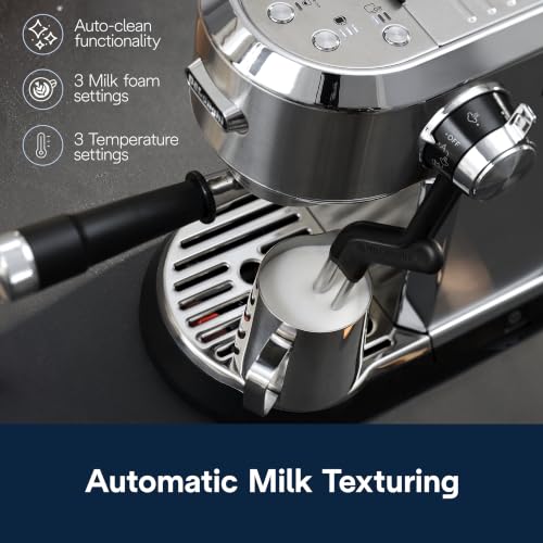 Image of De'Longhi EC950M Dedica Maestro Plus Espresso Machine with Automatic Steam Wand, Stainless Steel