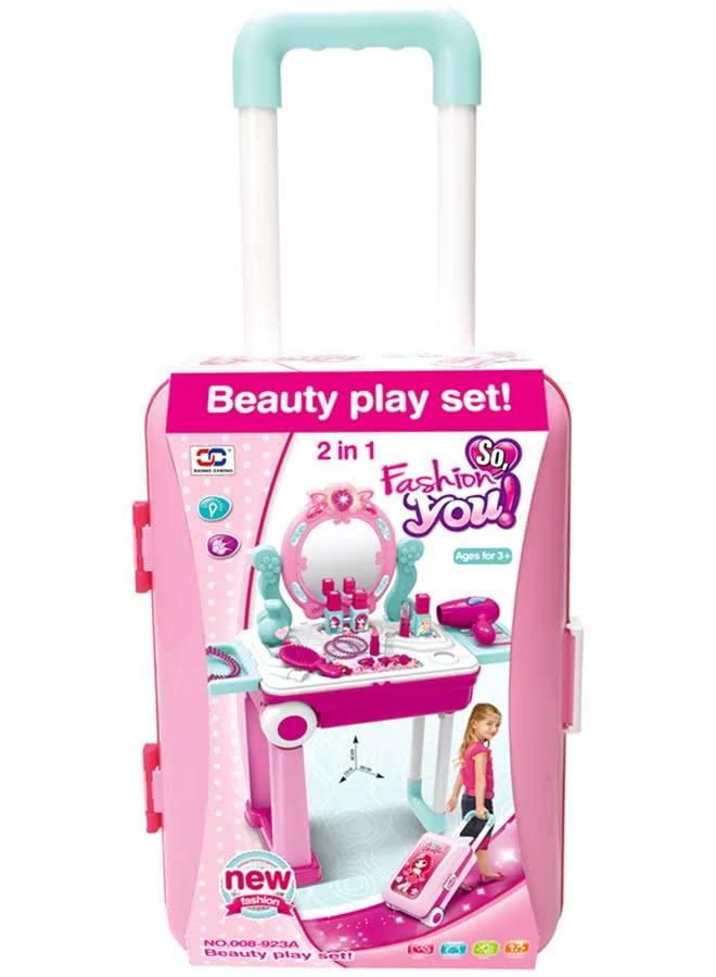 Detrend Portable Pretend Glamorous Vanity Make Up Beauty Play Set With Light And Sound cm