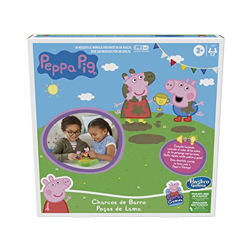 SALTA PER VINCERE COME PEPPA O GEORGE: I giocatori possono scegliere di giocare come il maialino preferito di tutti, Peppa, o come suo fratello, George. Vinci chi salta sul maggior numero di pozzanghere di fango prima che la musica si fermi