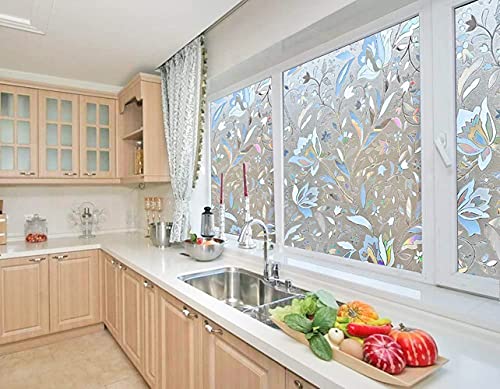 Niviy 00Z007-JD4 Excellent Quality 3D Static Cling Window Film Self Adhesive Window Covering Decorative Flower Privacy Film thumb #3