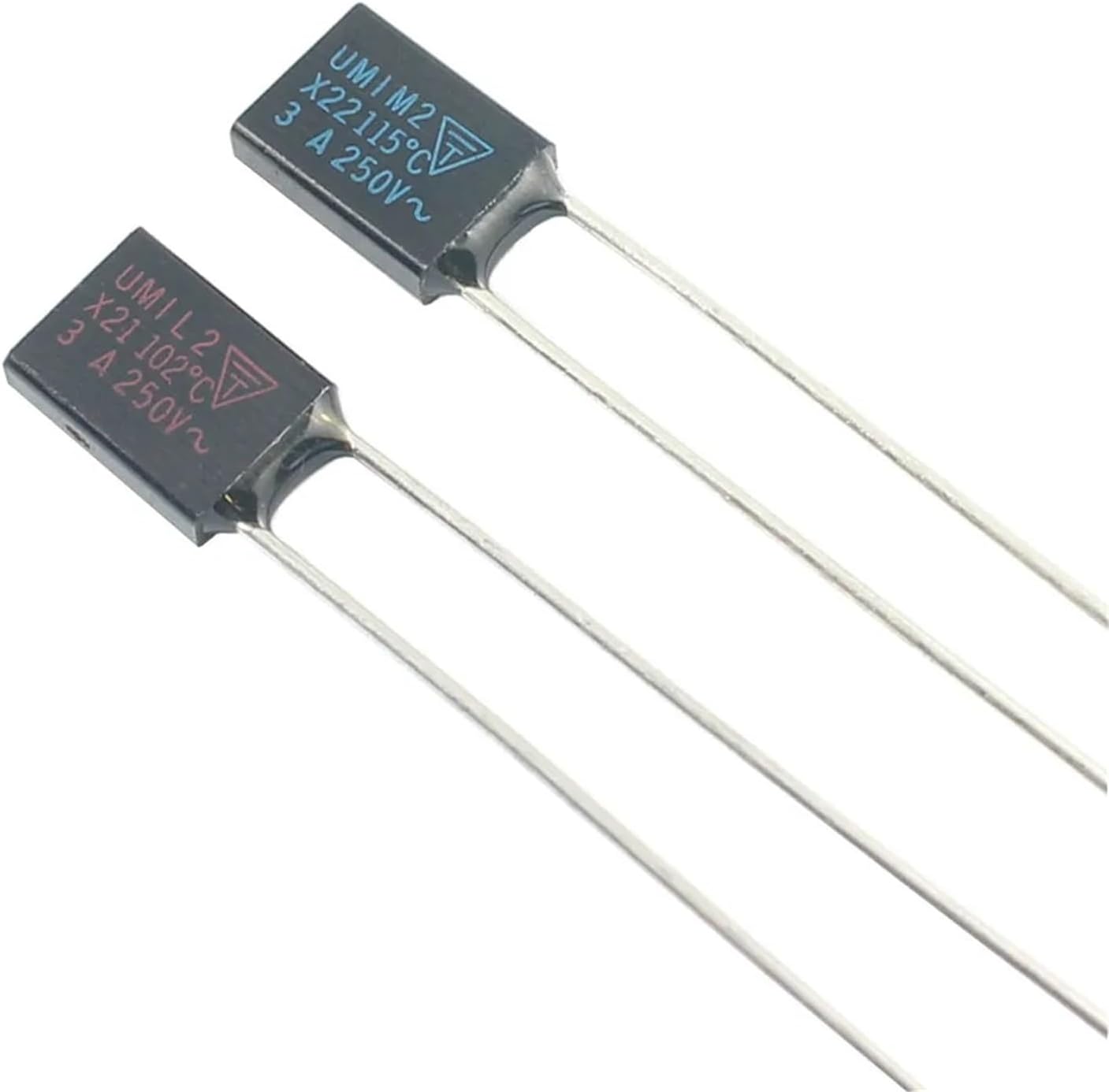 5pcs X21 X22 Thermal Fuse Cutoff TF 102C 115C 102 115 Degree 3A 250V Black Square Temperature Switches(115C)