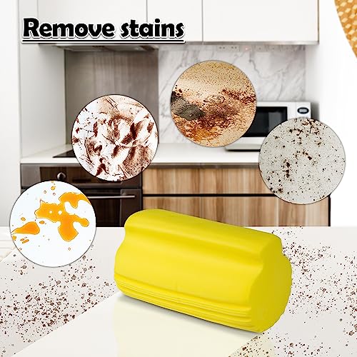 Image of 4 Pack Damp Clean Duster Sponge, Reusable Dusters for Cleaning Blinds, Vents, Railings, Kitchen Table, Window Track Grooves and Faucets (Yellow)
