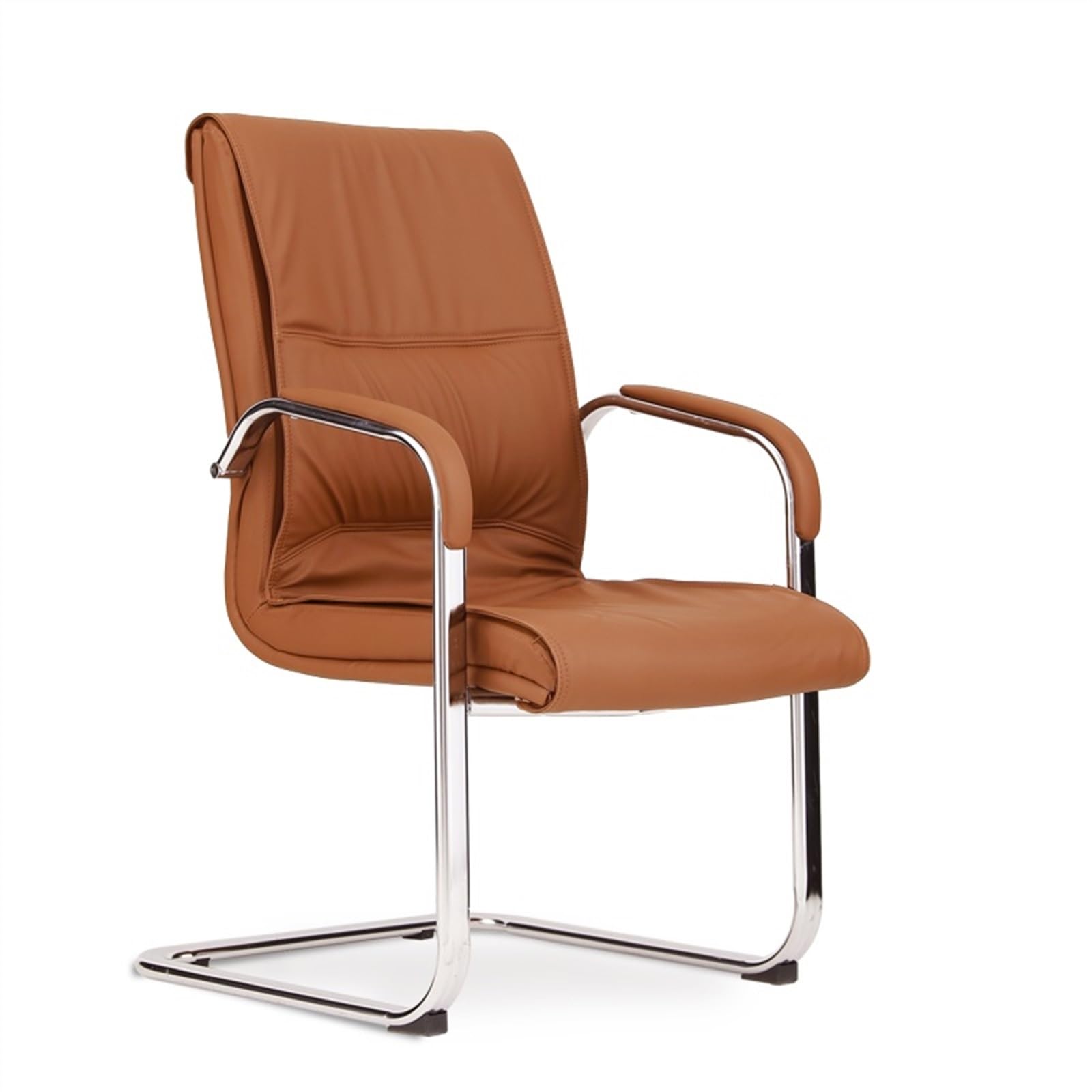 MYUYEE Office Chair Home Office Pu Leather Guest Chair For Reception Office Meeting Conference And Waiting Room Office Home With Arm Rest Game Chair (Brown-One Size)