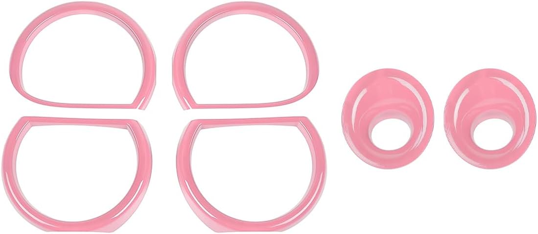 JeCar Headlight Cover & Front Fog Light Trim Exterior Accessories Compatible with Dodge Challenger 2015-2025, Red