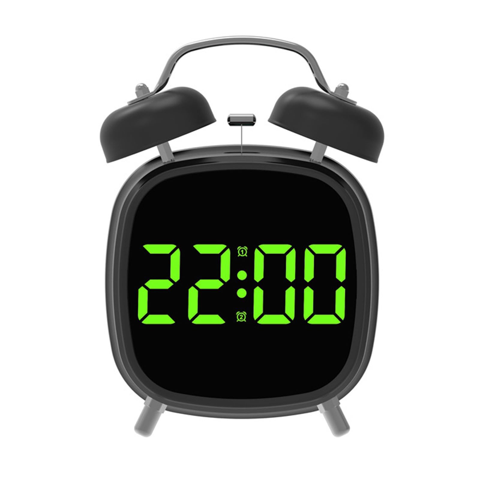 HDOYTXXM Digital Clock with Double Bells Alarms Large Display and Brightness External Power Efficient 5V1A Clock Loud