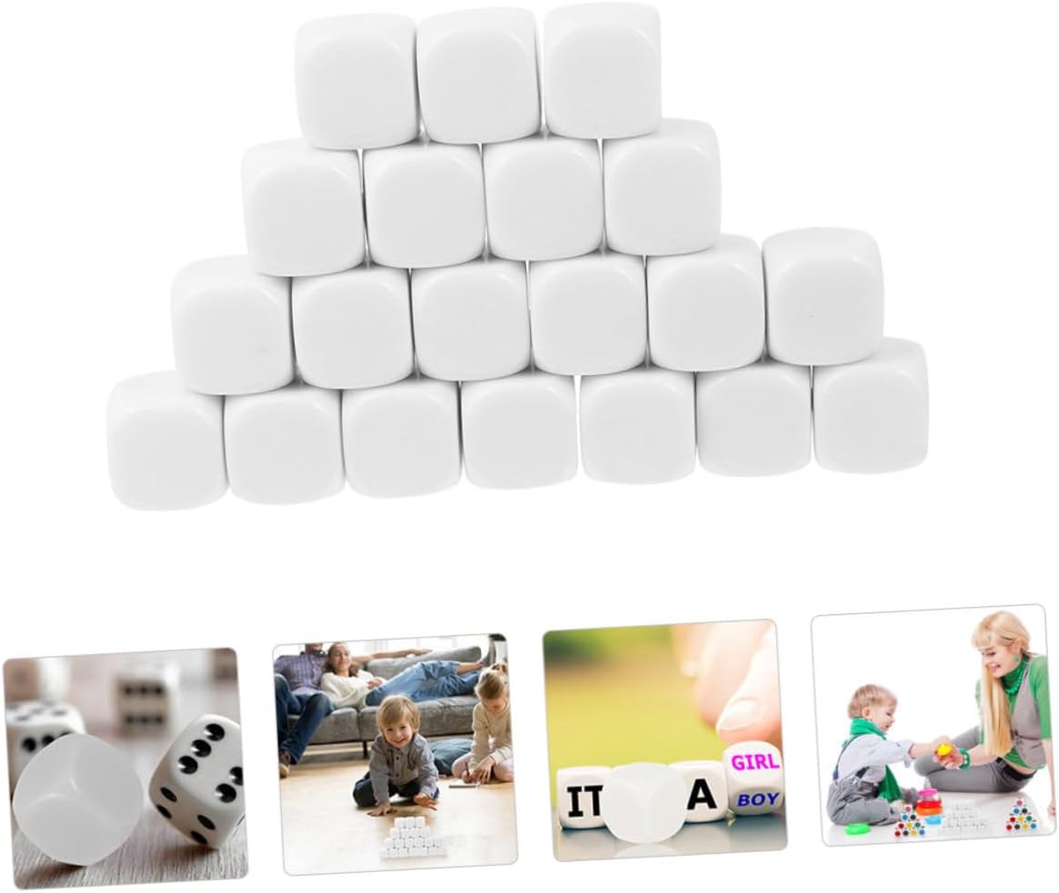HANABASS 180pcs Blank Dice Teaching Props DIY Acrylic Game Dice Safe for Boys and Girls